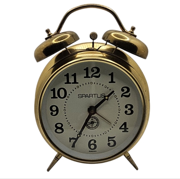 Spartus Gold Bell Tabletop Alarm Clock - Picture 1 of 3